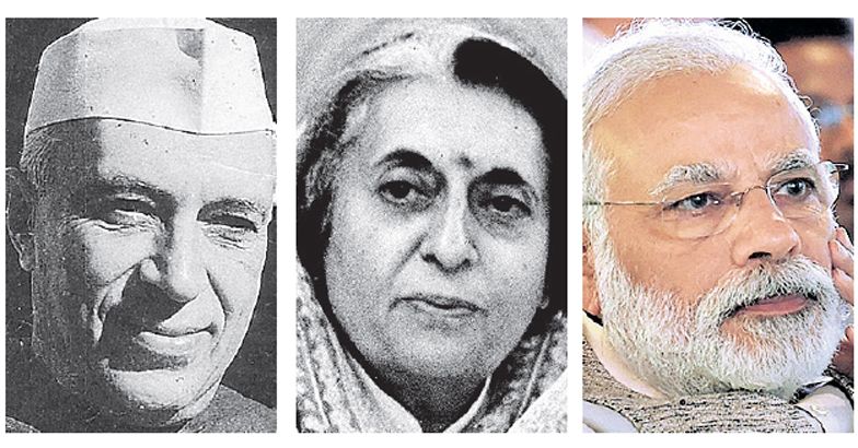 nehru-indira-and-modi